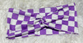 Lavender and White Checker Print Headband