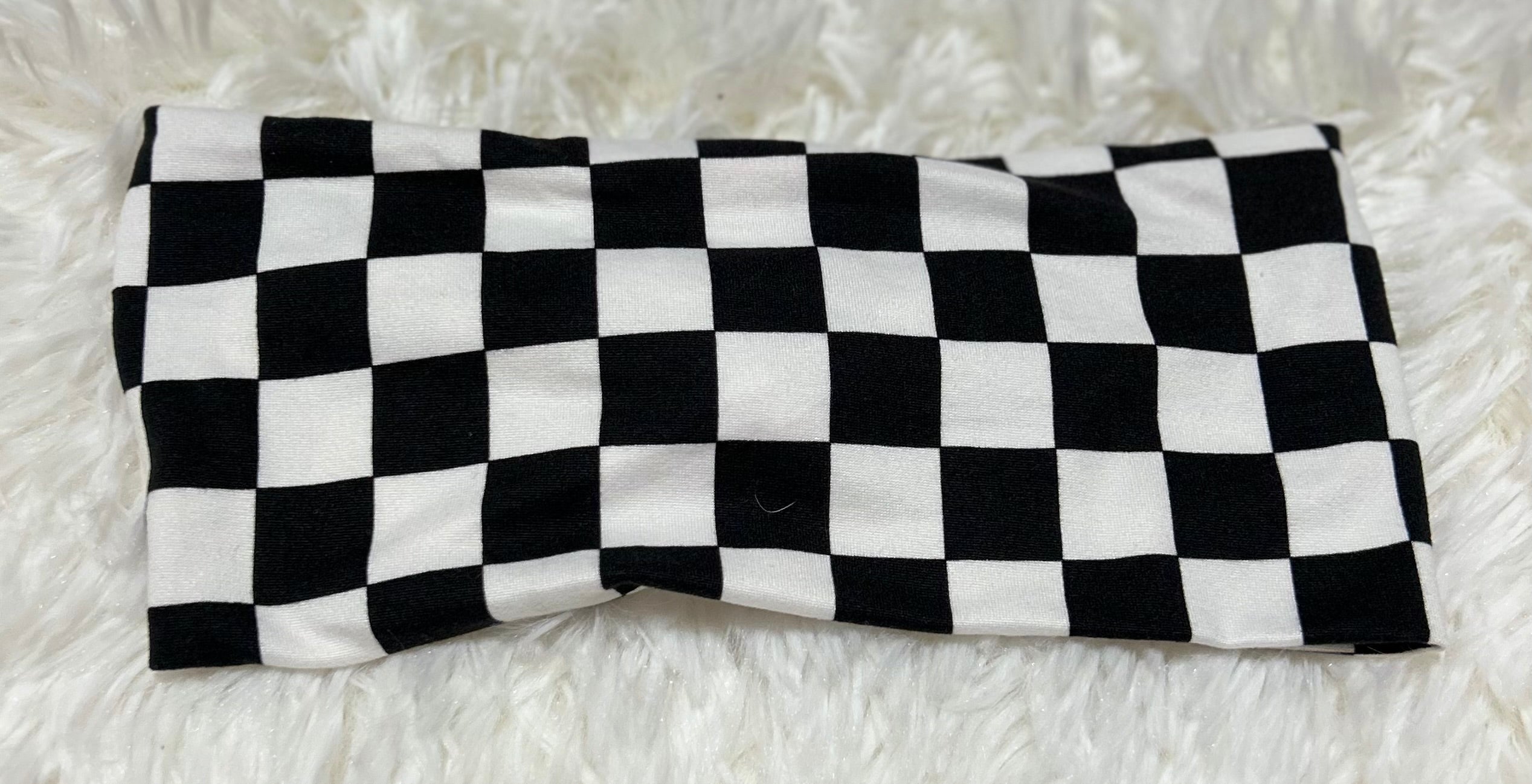 Black and White Checker Print Headband