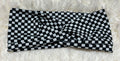 Black and White Small Checker Print Headband