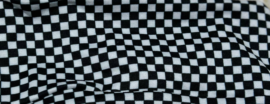 Black and White Small Checker Print Headband