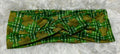 Plaid with Gold Shamrocks Headband