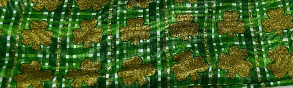Plaid with Gold Shamrocks Headband