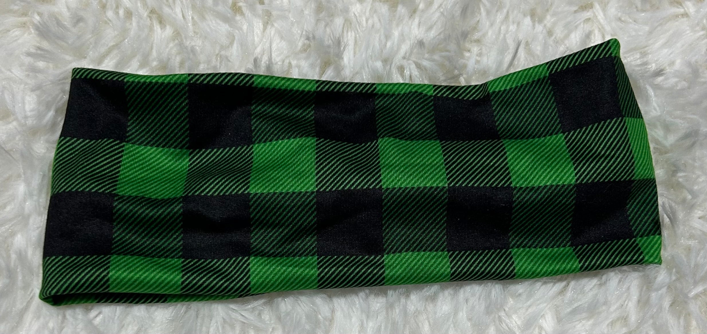 Black and Green Plaid Headband