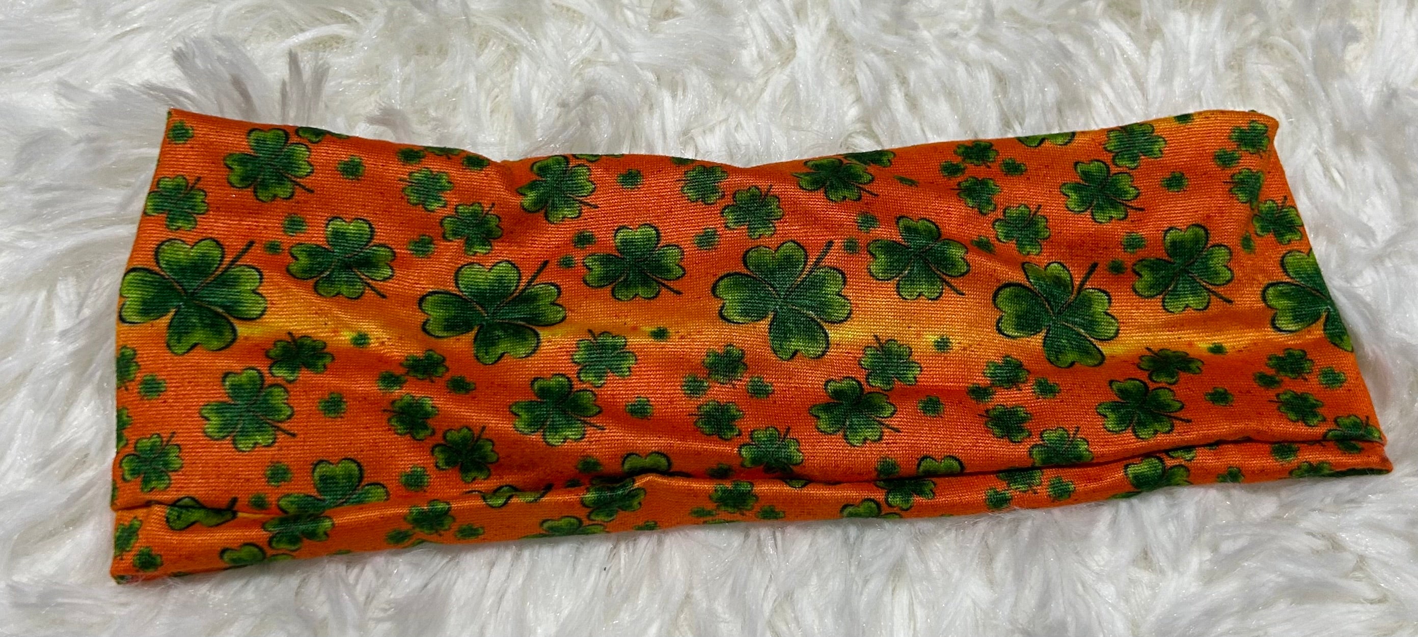 Orange with Green Shamrocks Headband