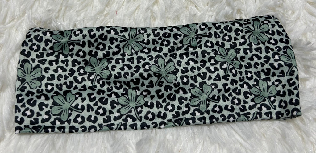Black Cheetah Shamrocks Headband