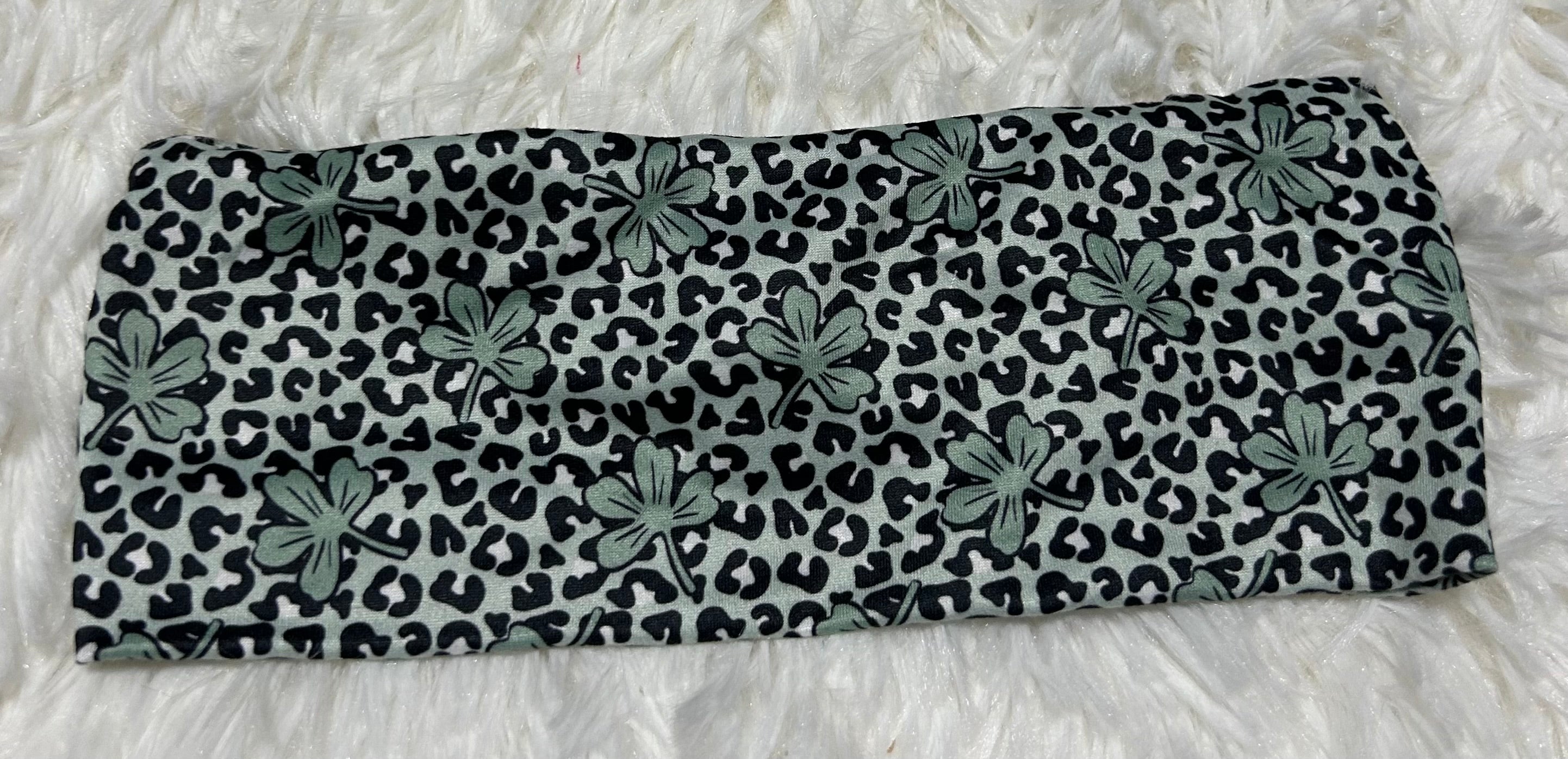 Black Cheetah Shamrocks Headband