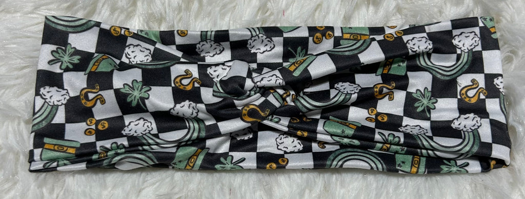 Luck of the Irish Checker Print Headband