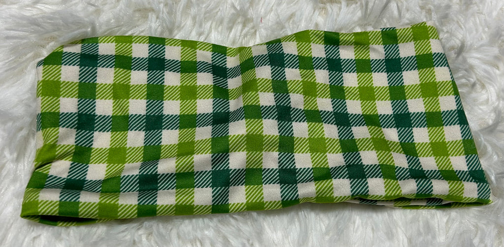 Light Green Plaid Headband