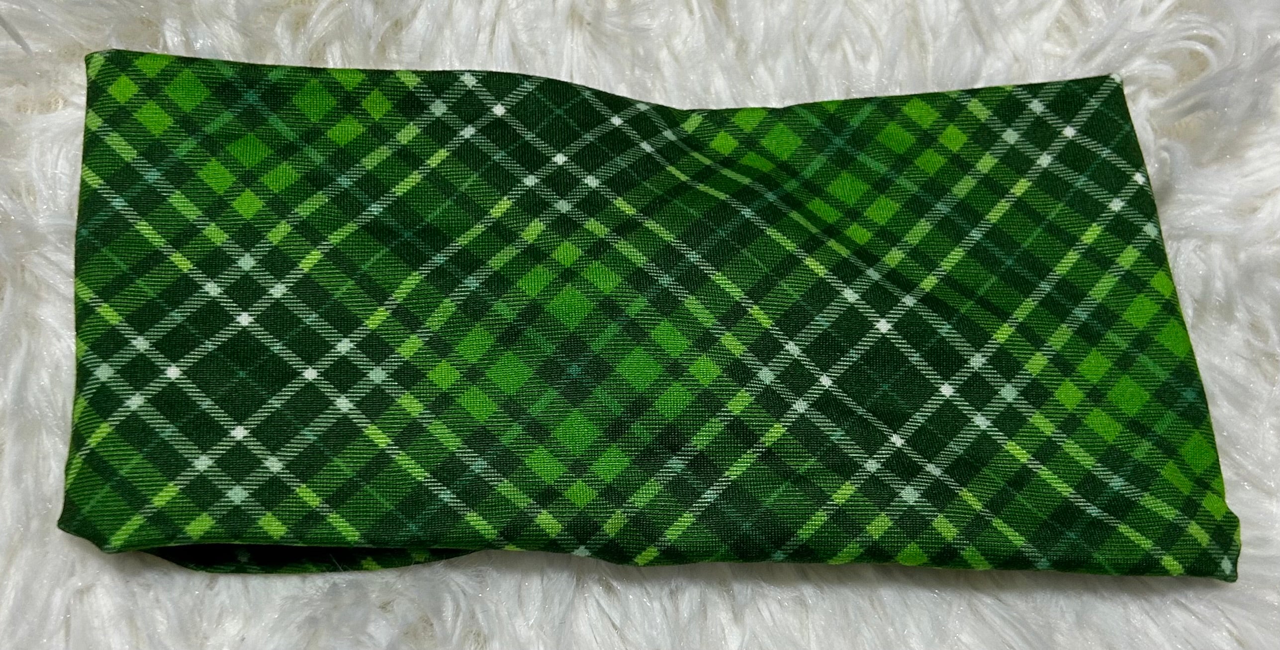 Dark Green Plaid Headband