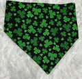 Plaid Shamrocks on Black Scrunchie Pet Bandana
