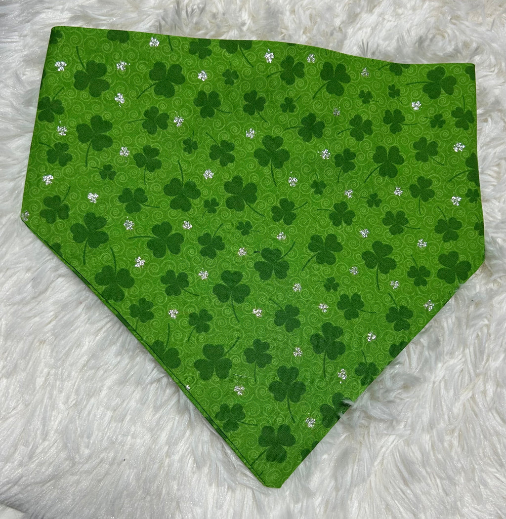 Shamrock with Sparkles Scrunchie Pet Bandana