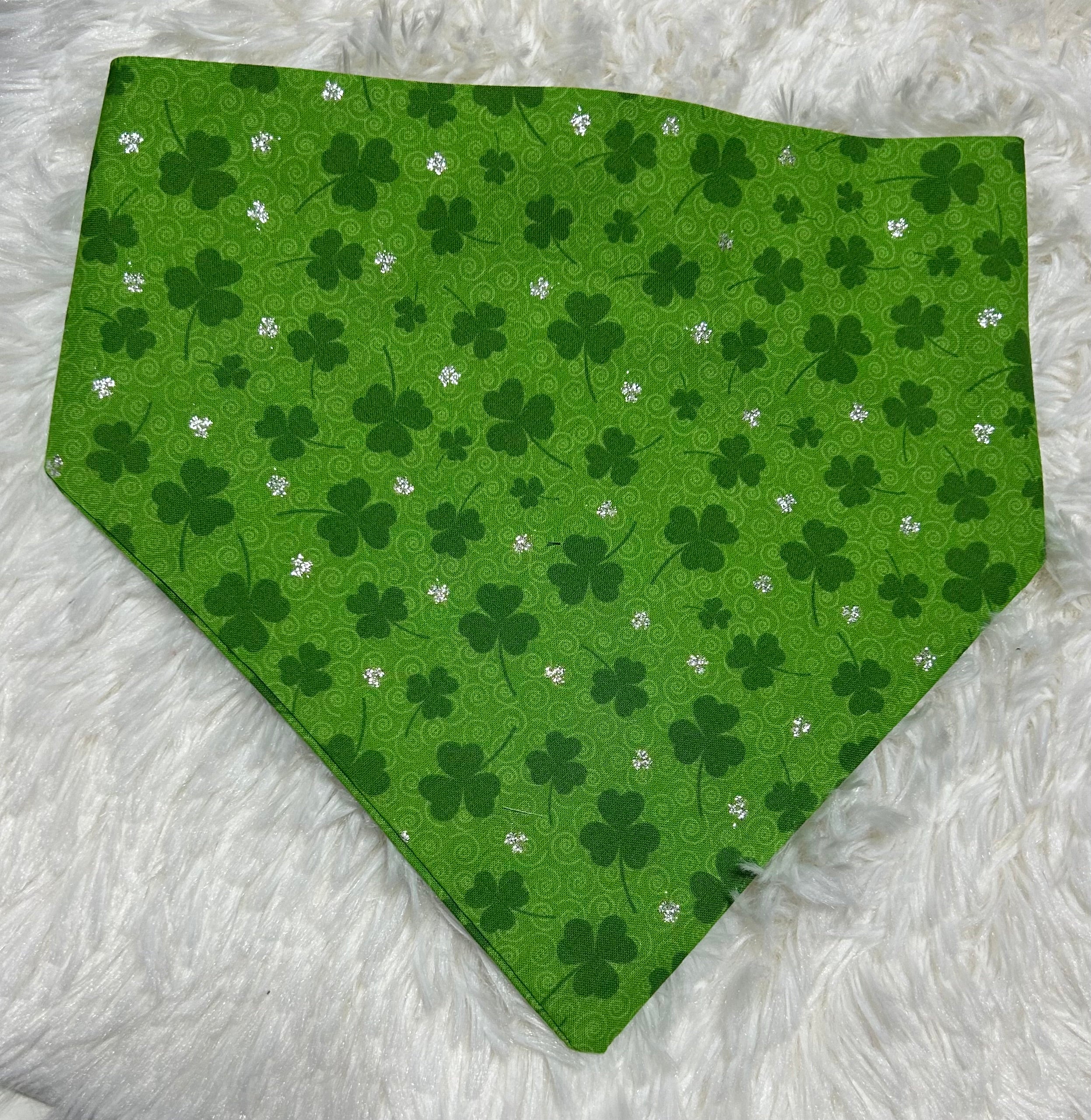 Shamrock with Sparkles Scrunchie Pet Bandana