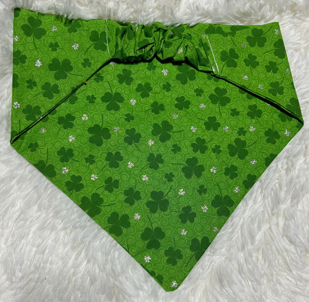 Shamrock with Sparkles Scrunchie Pet Bandana