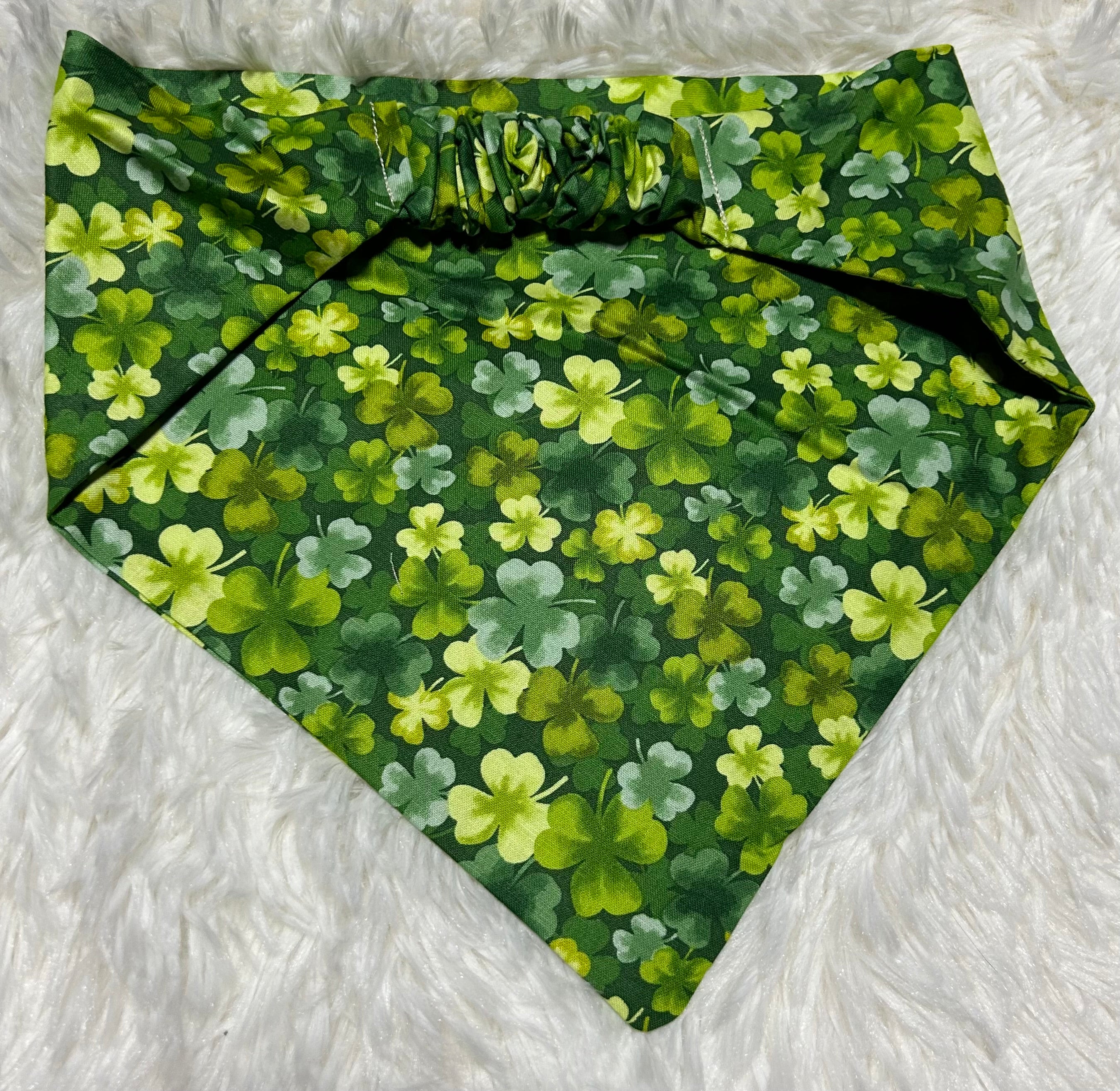 Watercolor Shamrocks Scrunchie Pet Bandana