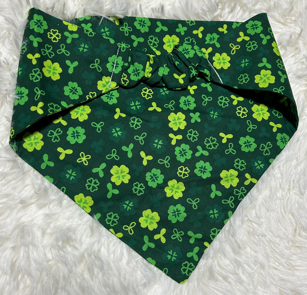 Green Clovers Scrunchie Pet Bandana