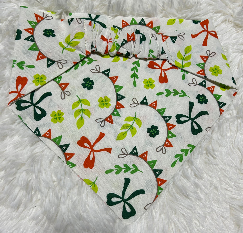 White St. Patrick’s Banners Scrunchie Pet Bandana