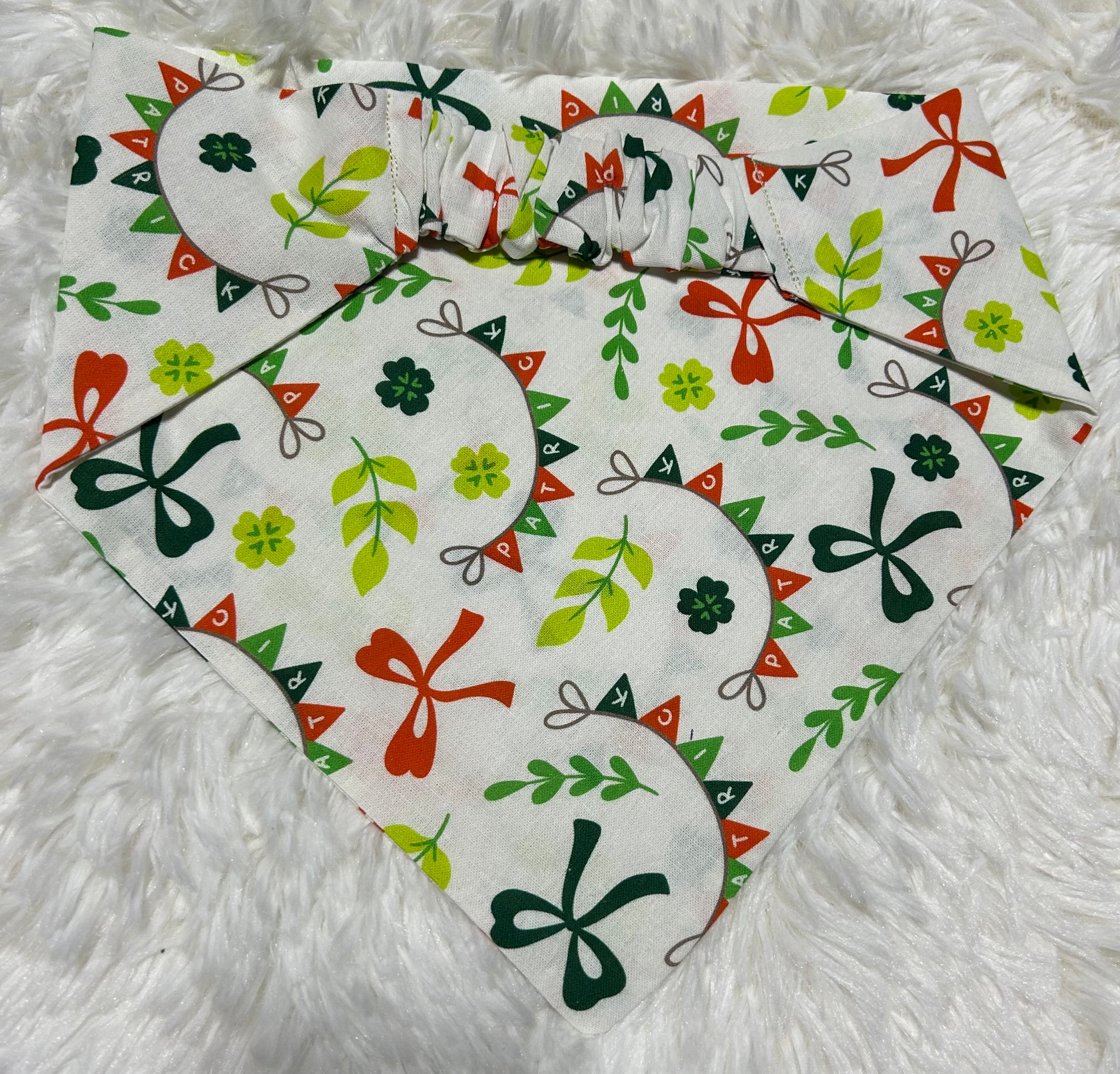 White St. Patrick’s Banners Scrunchie Pet Bandana