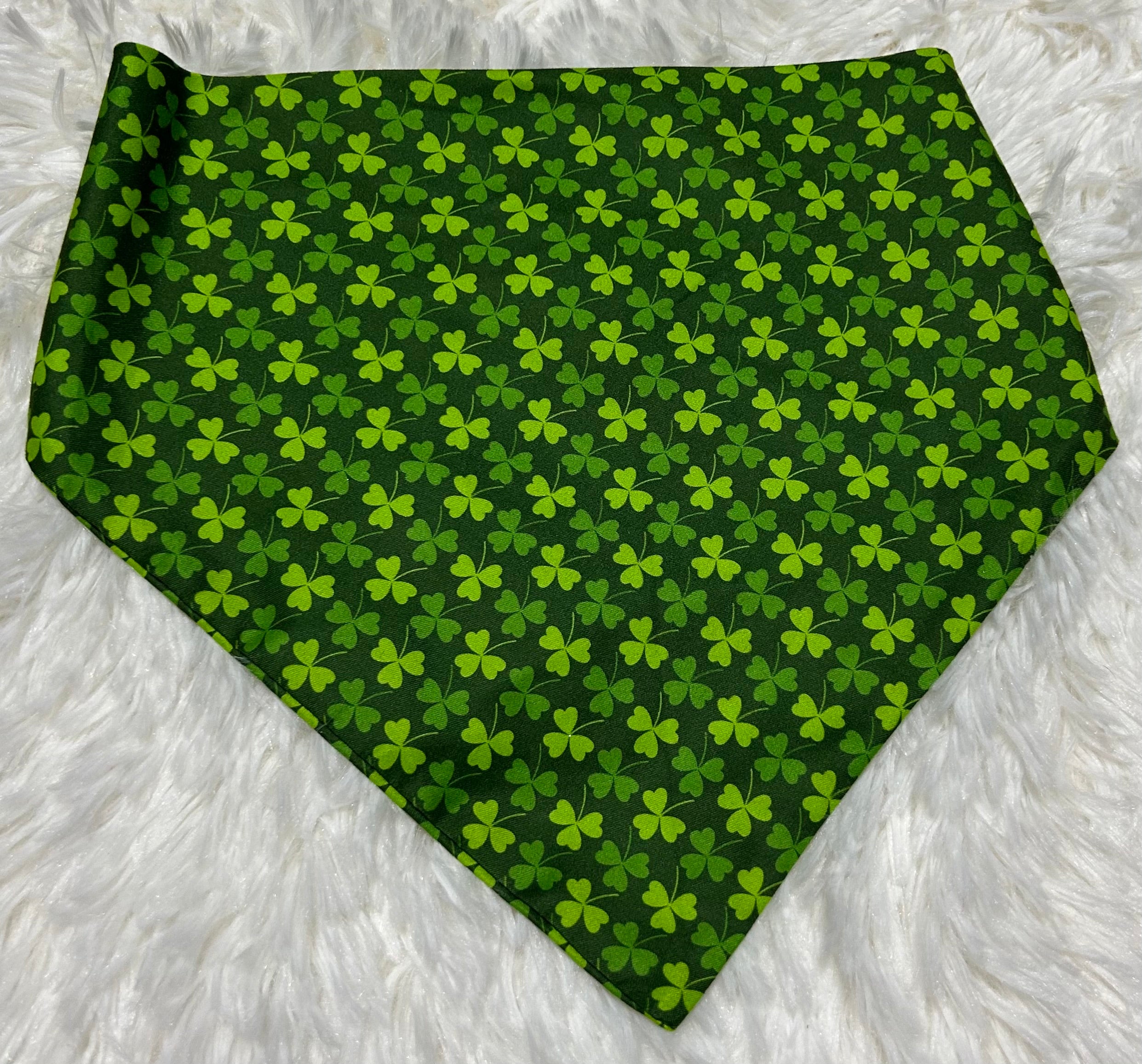 Shamrocks on Green Scrunchie Pet Bandana