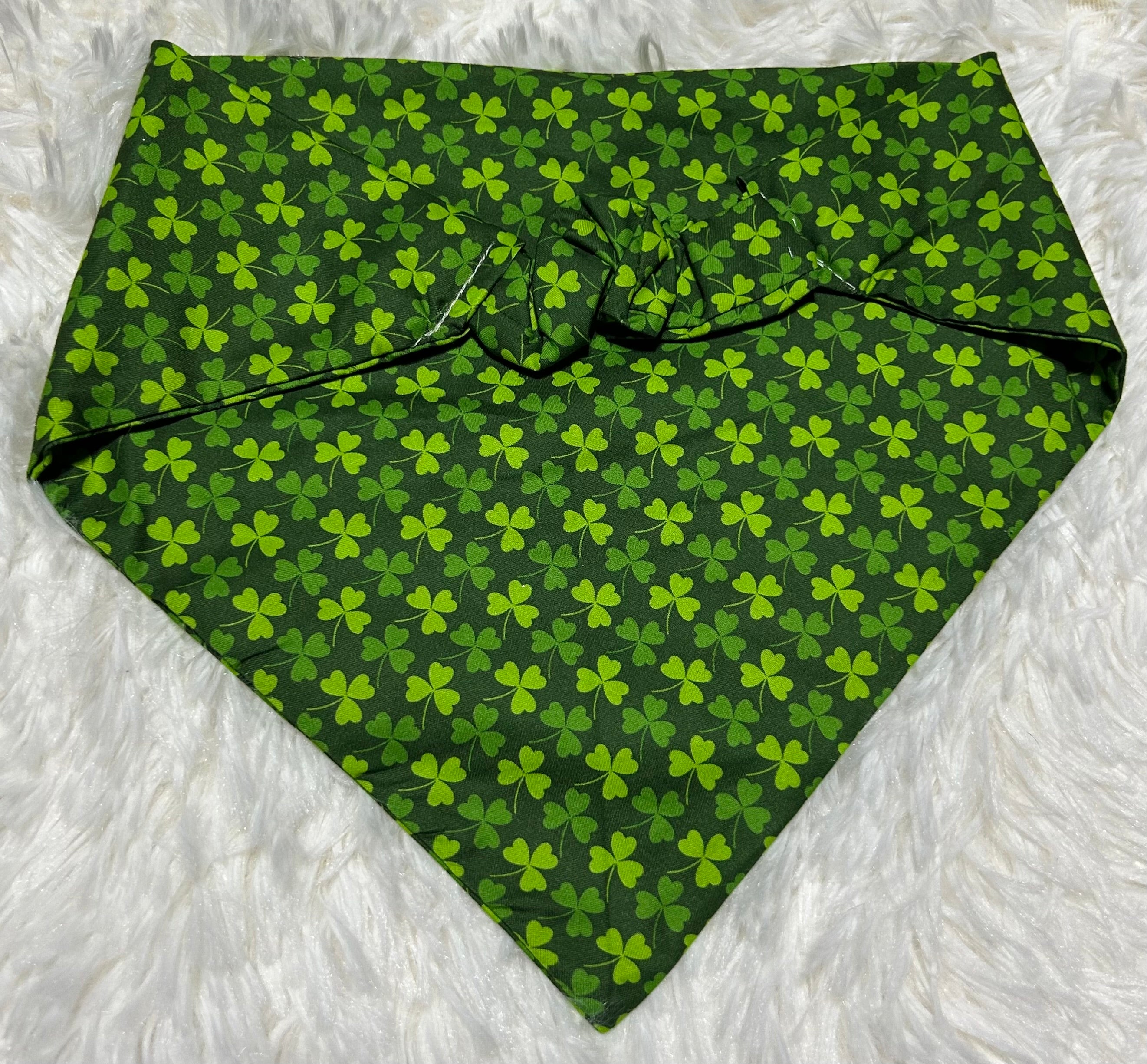 Shamrocks on Green Scrunchie Pet Bandana