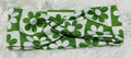 Green Flowers Checker Print Headband
