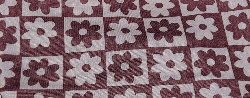 Rose Flowers Checker Print Headband
