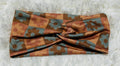 Browns and Blues Flowers Checker Print Headband