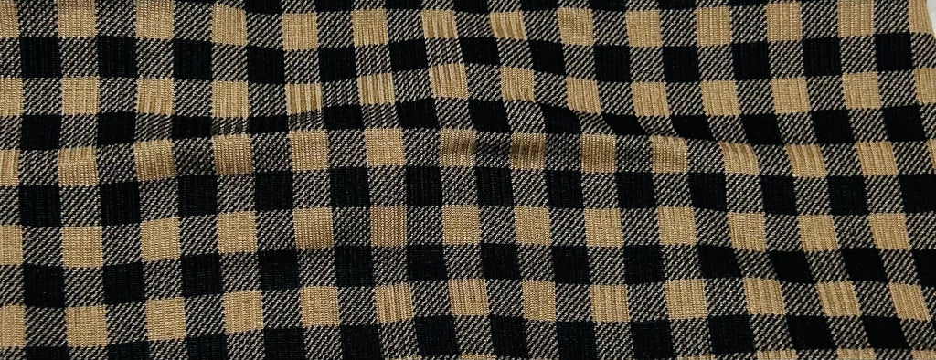 Black and Beige Plaid Headband