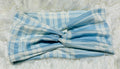 Light Blue and White Plaid Headband