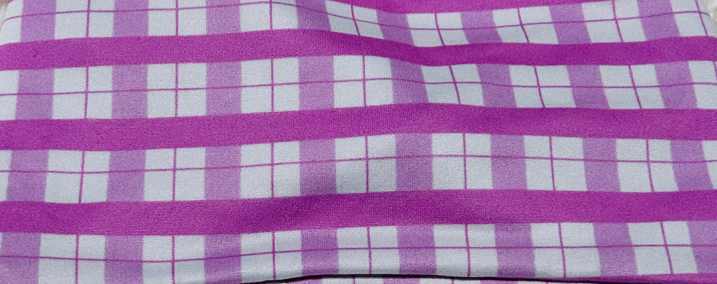 Pink and White Plaid Headband