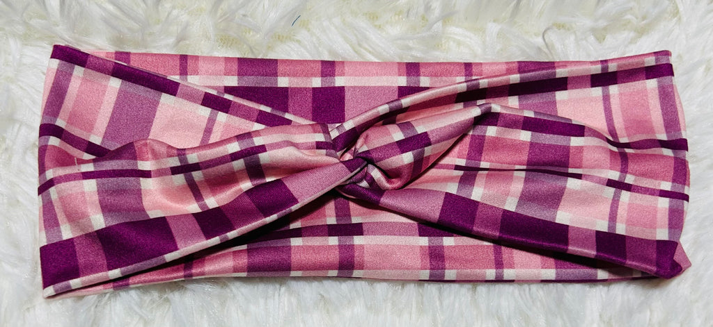 Pinks Plaid Headband