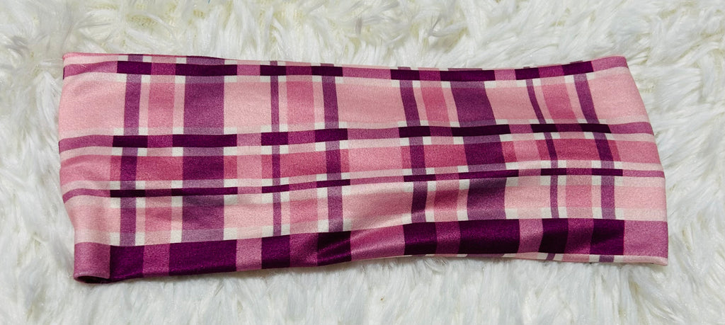 Pinks Plaid Headband