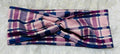 Pink and Navy Plaid Headband