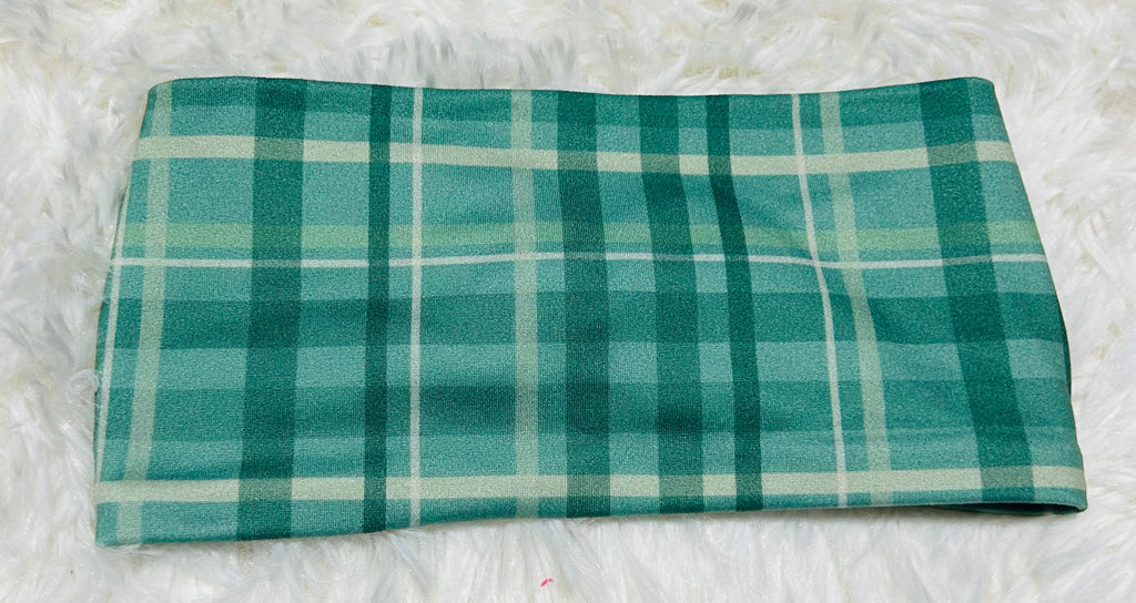 Sage Green Plaid Headband