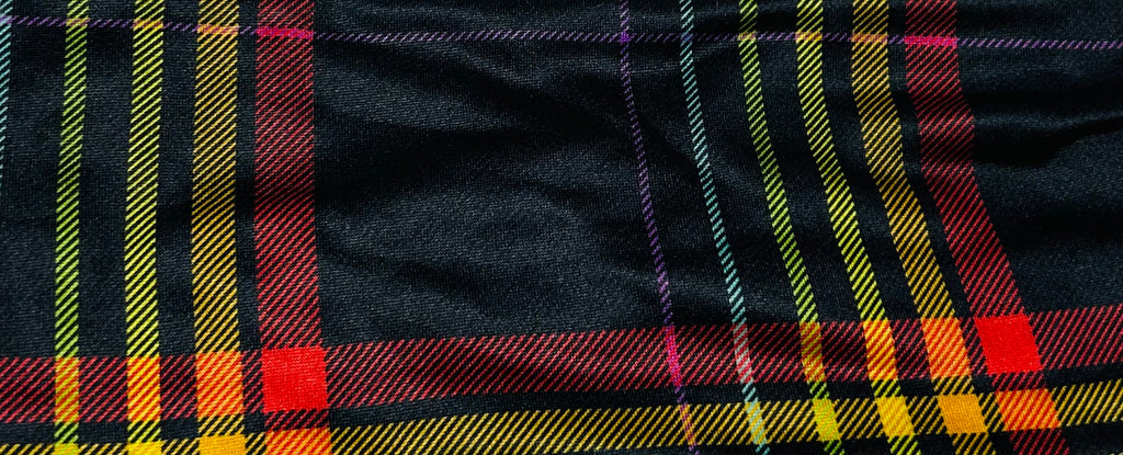 Rainbow Black Plaid Headband