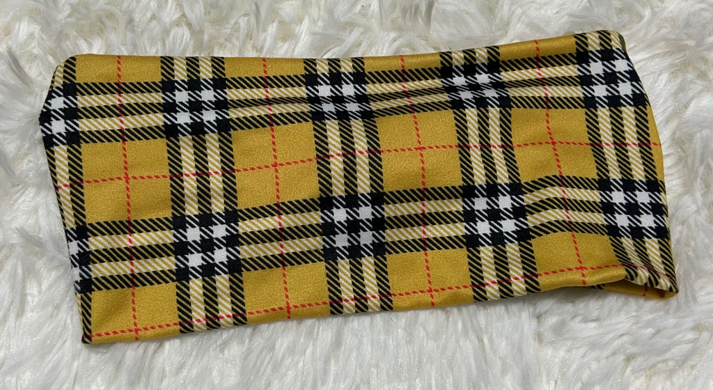 Mustard and Black Plaid Headband