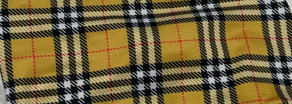 Mustard and Black Plaid Headband