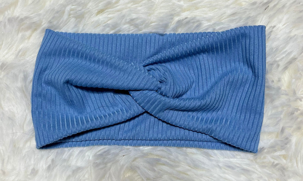Sky Blue 4x2 Rib Headband