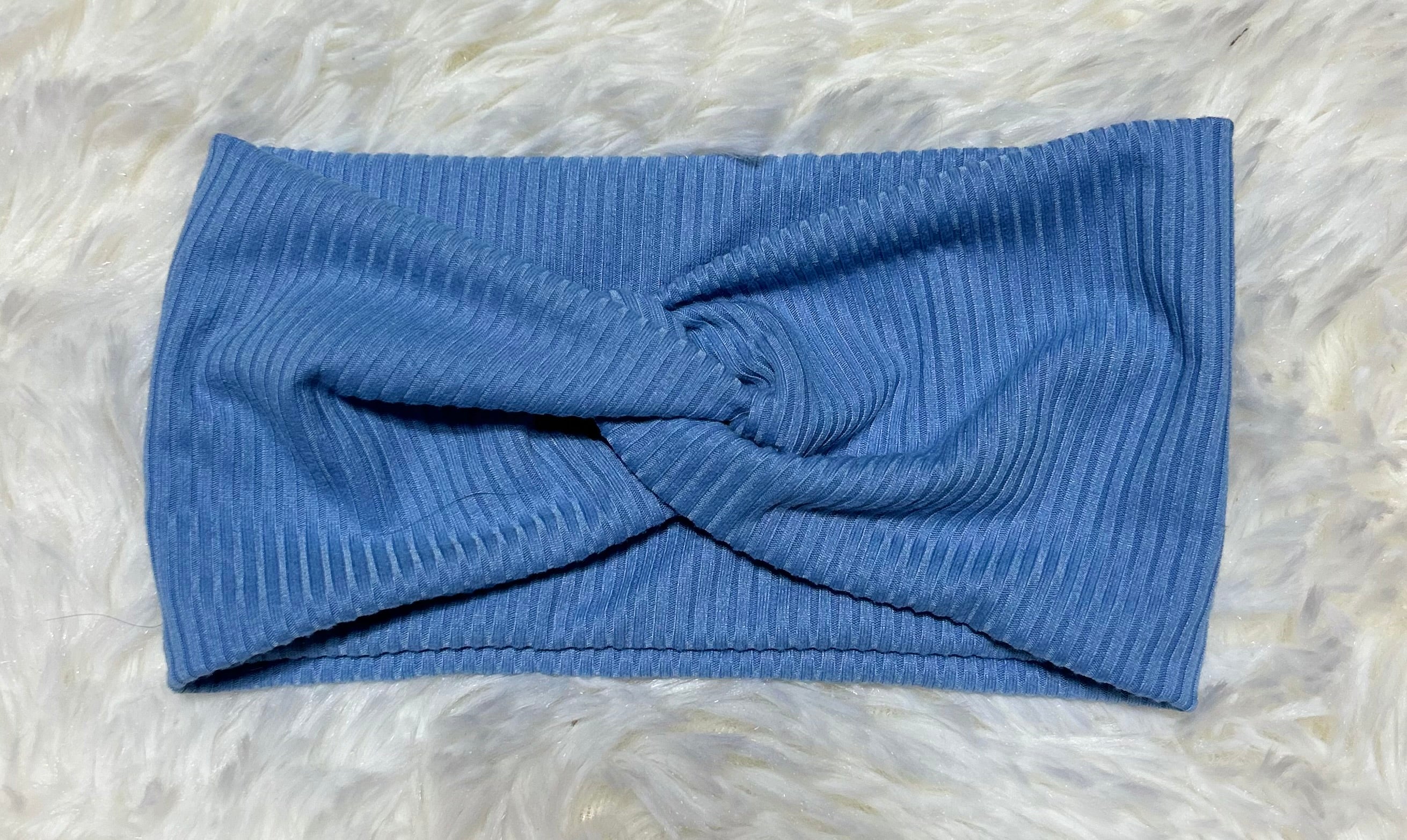 Sky Blue 4x2 Rib Headband