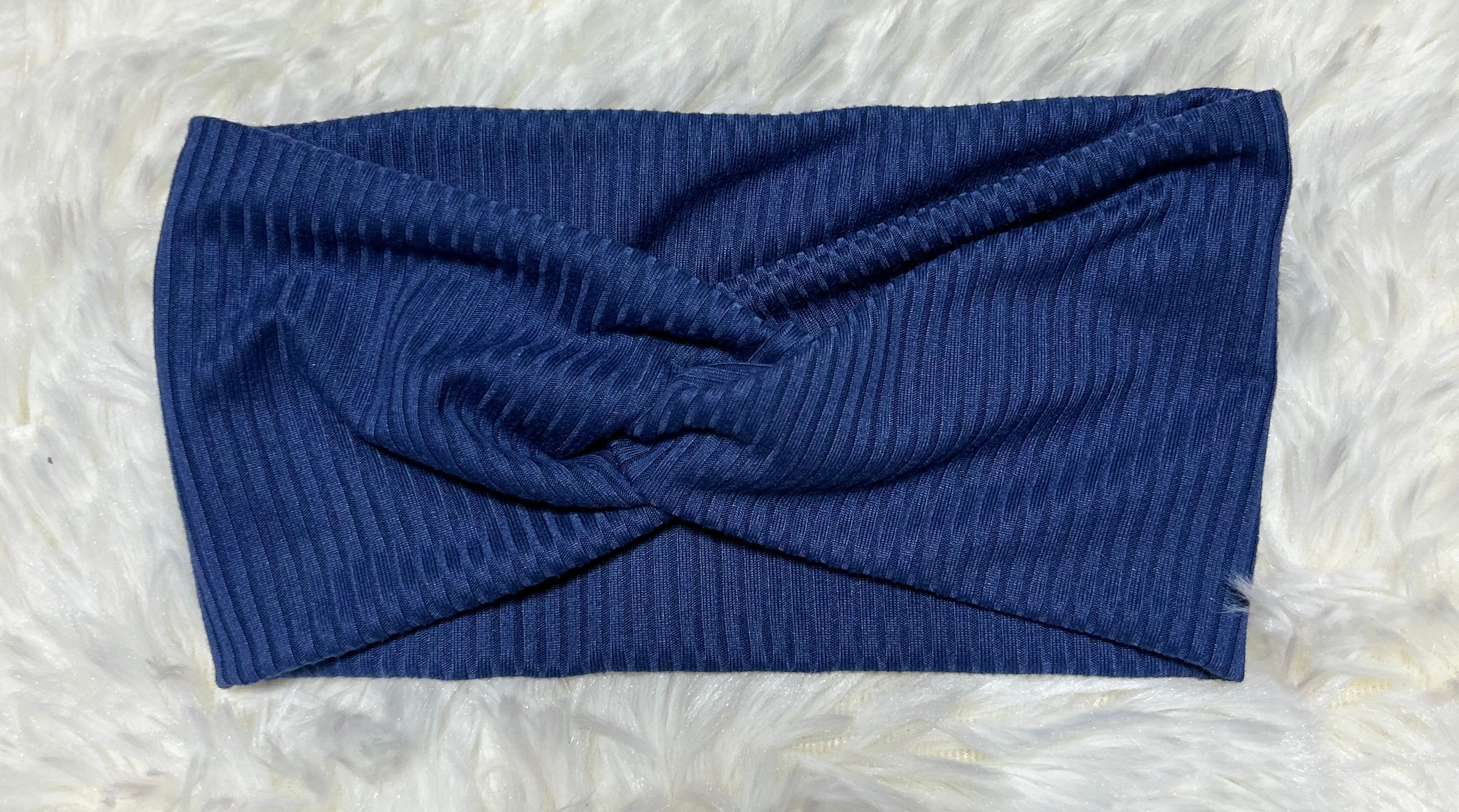 Dark Dusty Blue 4x2 Rib Headband