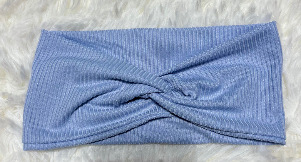 Light Blue 4x2 Rib Headband