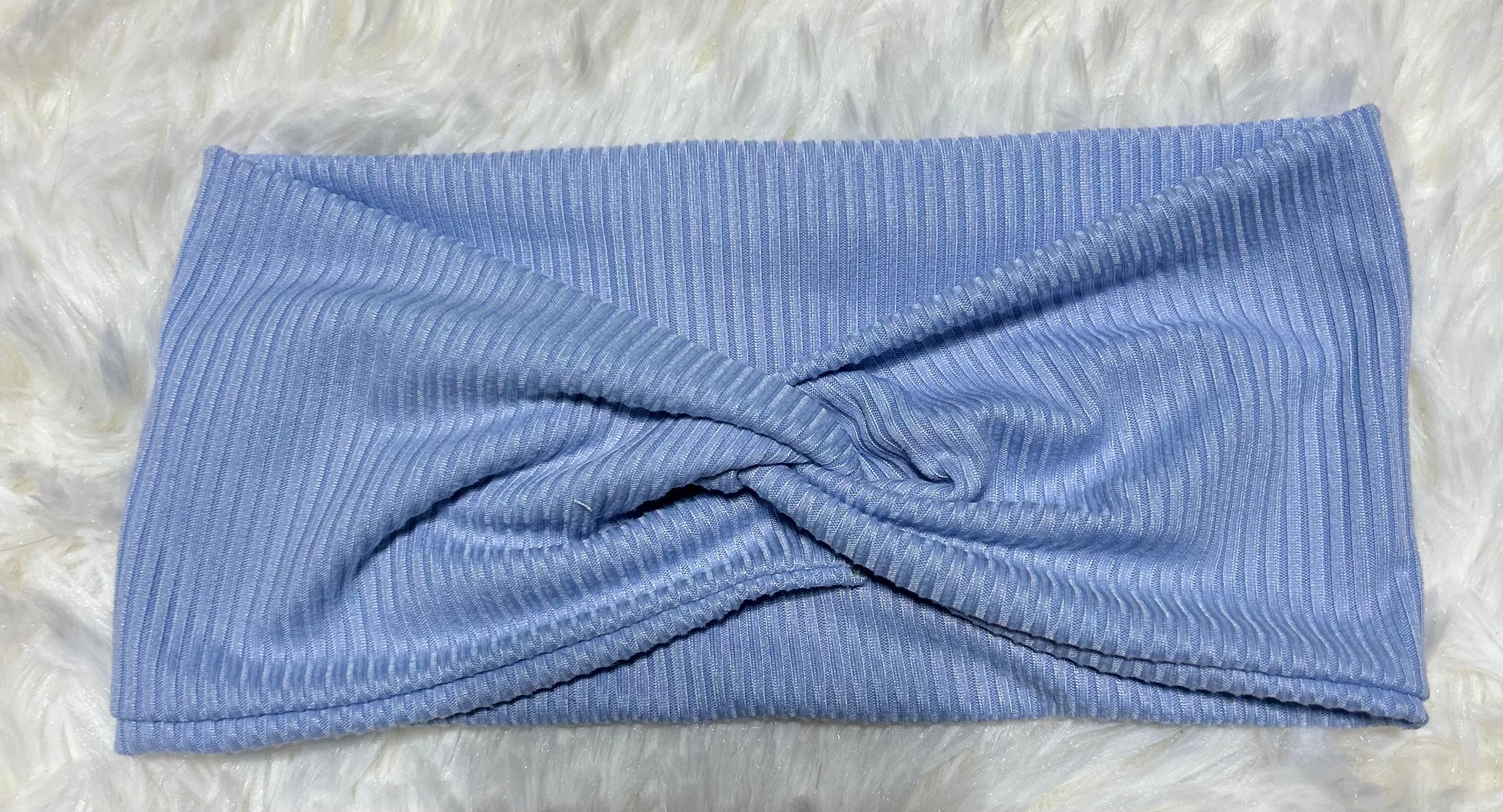 Light Blue 4x2 Rib Headband