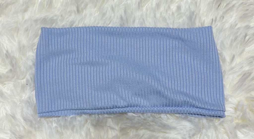 Light Blue 4x2 Rib Headband