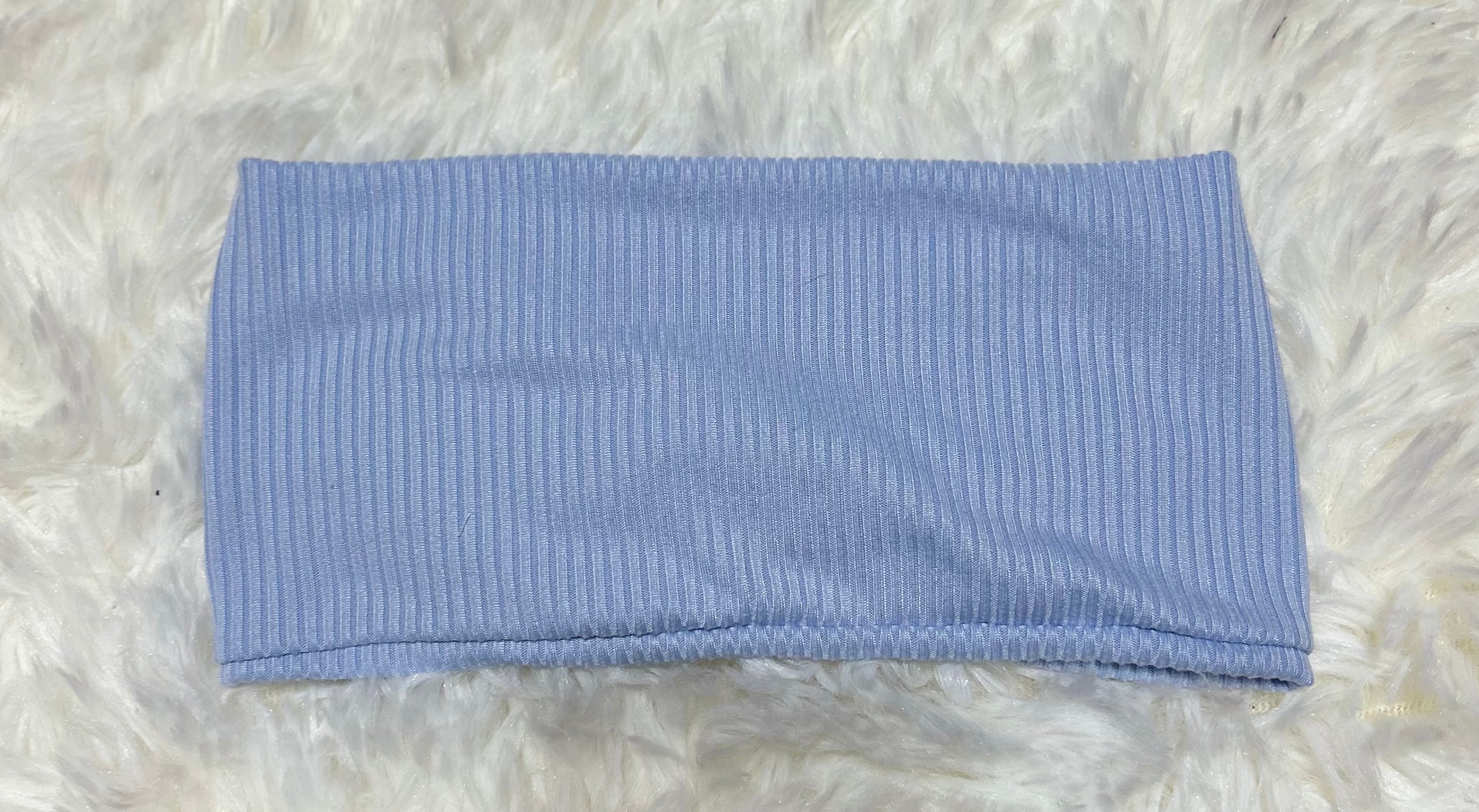 Light Blue 4x2 Rib Headband