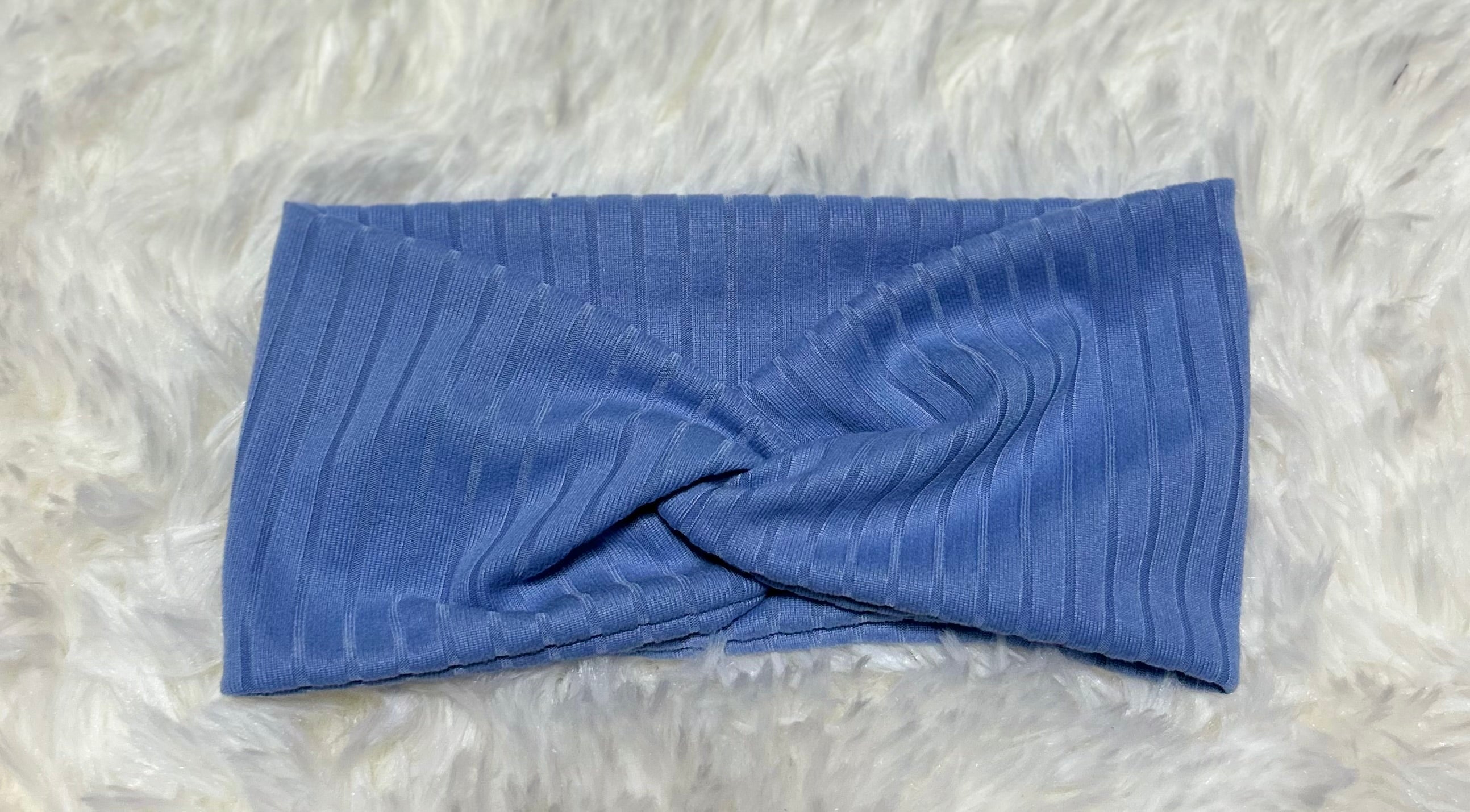 Sky Blue 8x2 Rib Headband