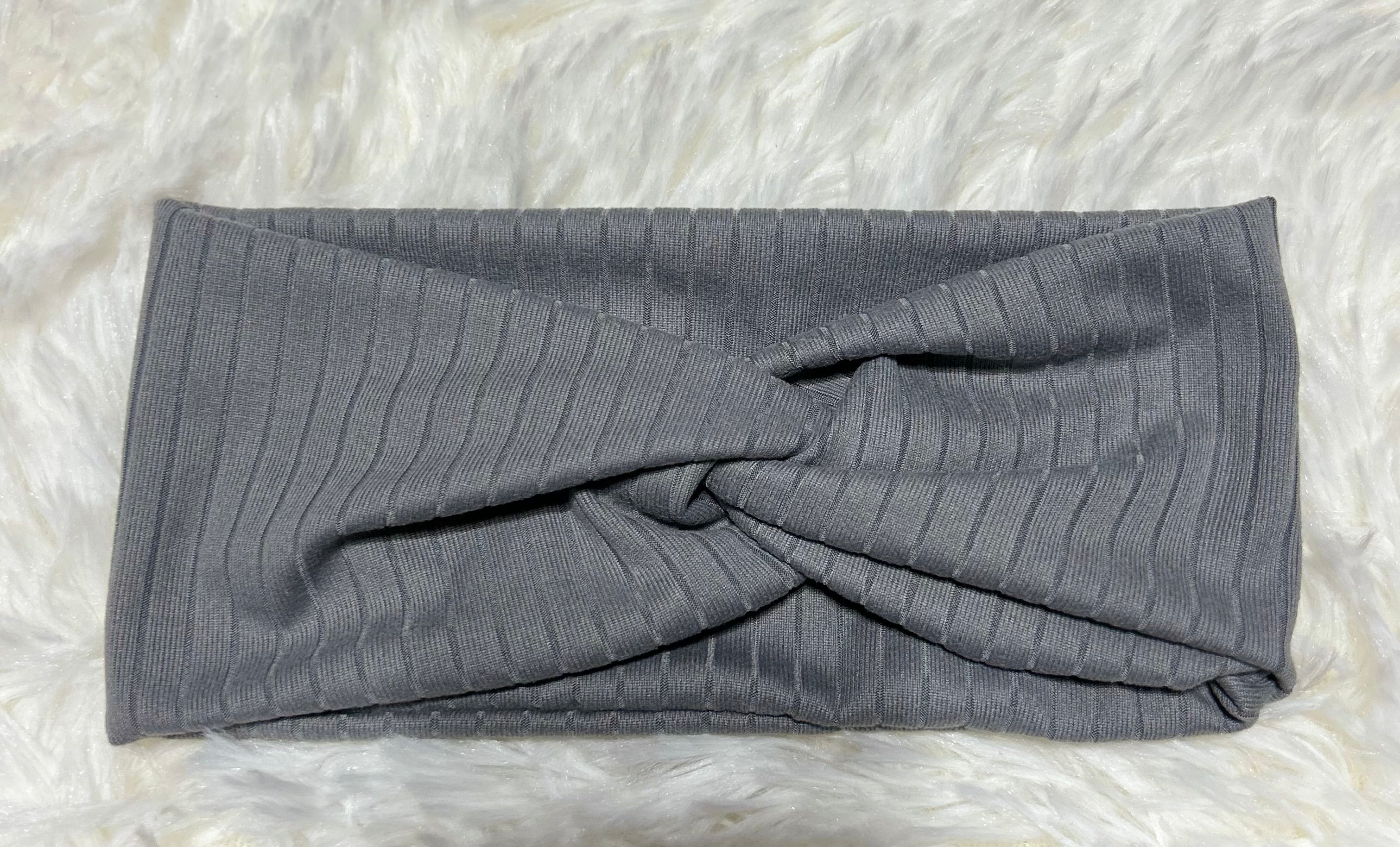 Grey 8x2 Rib Headband