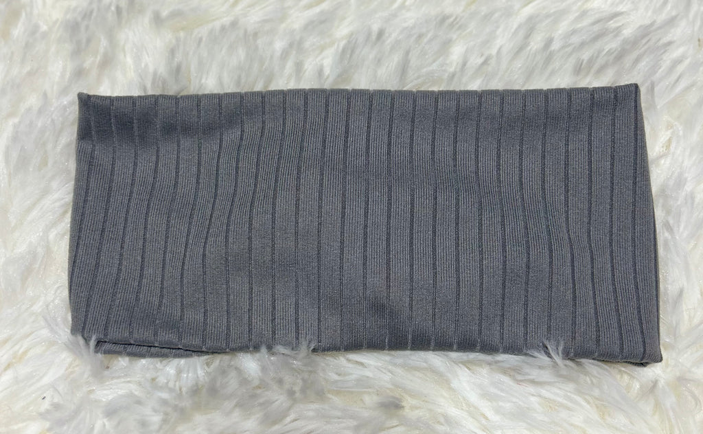 Grey 8x2 Rib Headband