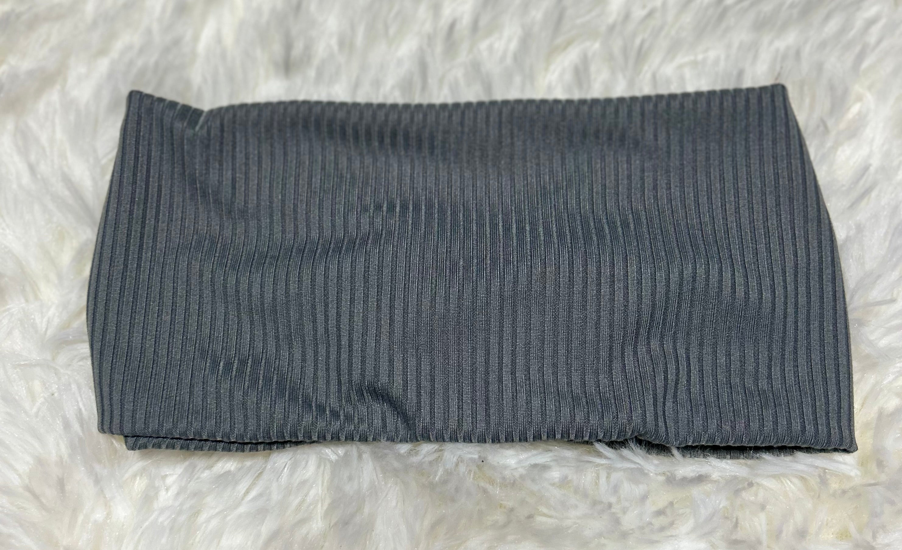 Medium Grey 4x2 Rib Headband