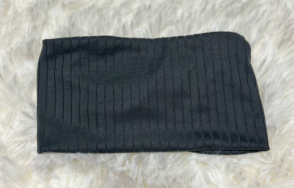 Dark Grey 8x2 Rib Headband