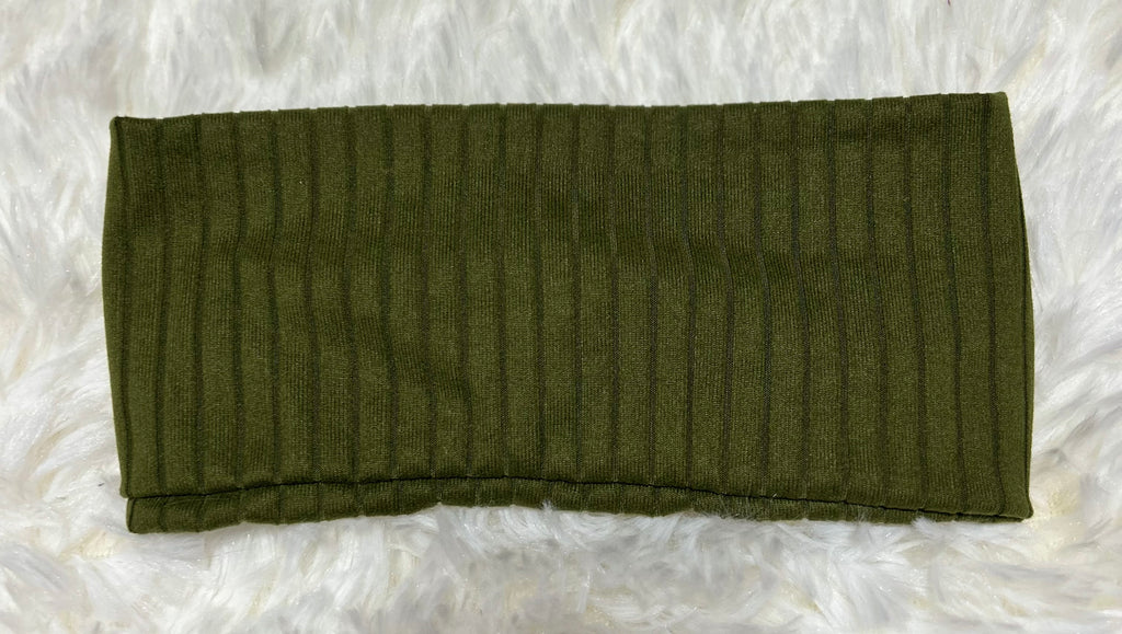 Olive Green 8x2 Rib Headband