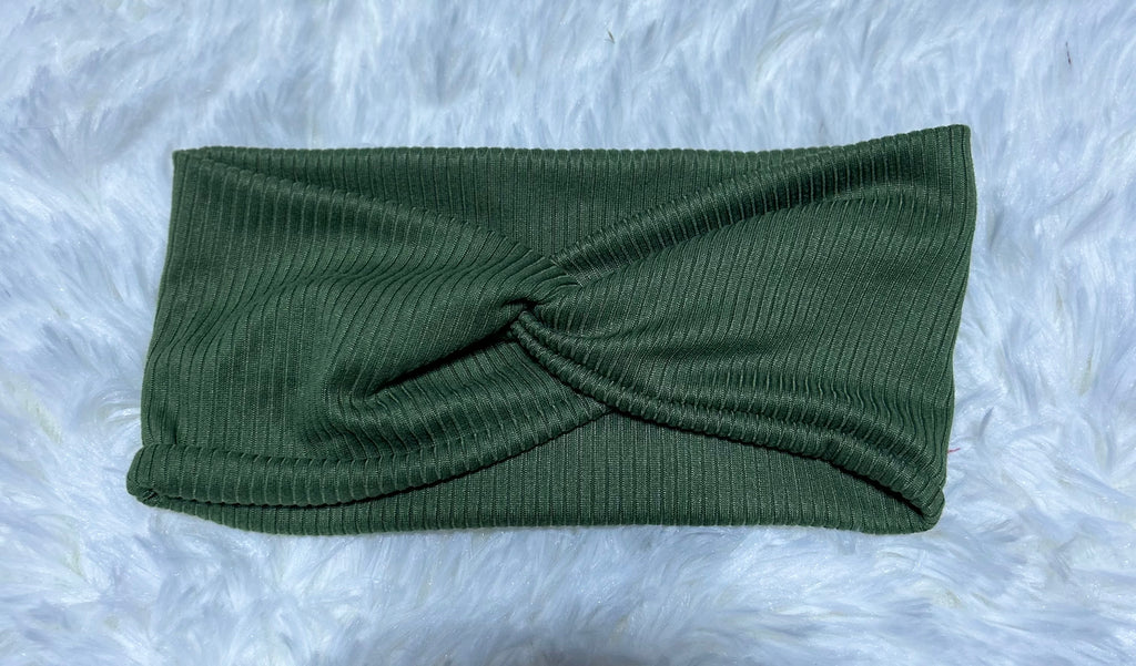 Olive Green 4x2 Rib Headband